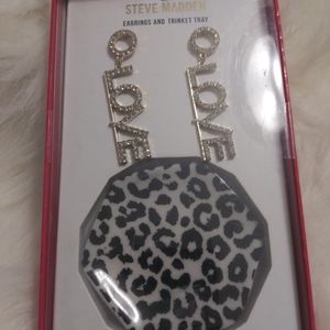 Steve Madden Love Earrings and small holder